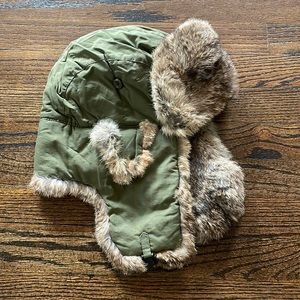 Yukon Charlie Winter Hat Genuine Rabbit fur green